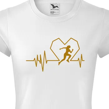 Dámské tričko Funkční trička Běh | Sportovní tričko Tlukot srdce běžkyně