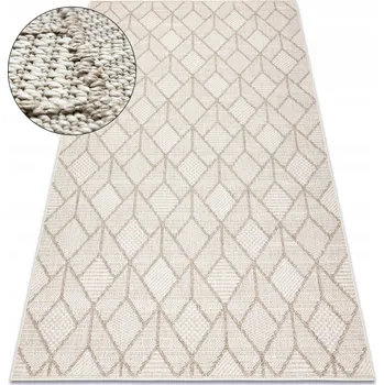 Koberec KOBEREC PLOCHÝ TKANÝ JERSEY 80x150 GEOMETRICKÝ béžový sisal venkovní #D1649