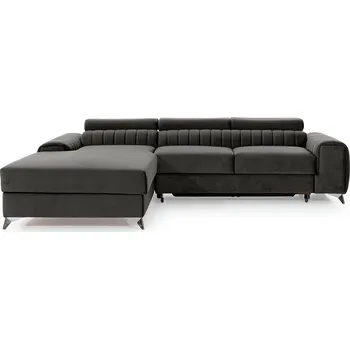 Sedací souprava Rohová rozkládací sedací souprava GRAYSON 278 cm Nube 05 šedá levá