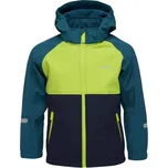 Chlapecká softshellová bunda Lewro CHIDI 140/146 Tmavě zelená, Černá, Světle zelená