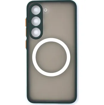 MagSafe silikonový kryt pro Samsung Galaxy S23 - Tmavě zelený