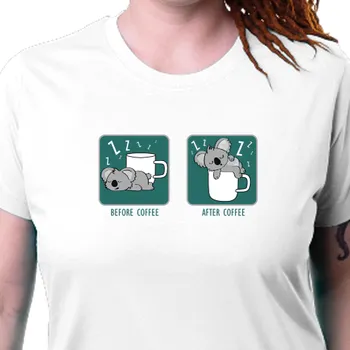 Dámské tričko Tričko Zvířata | Tričko Káva a Koala