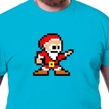 Pánské tričko Tričko Vánoce | Geek Tričko Santa Pixel
