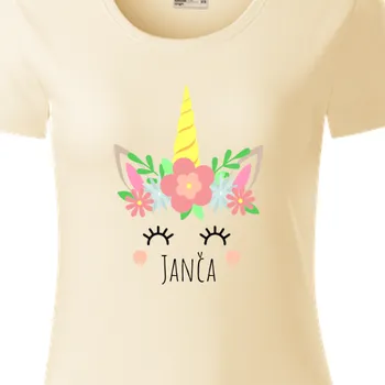 Dámské tričko Organická trička Koně a koňáci | Dívčí organické tričko s jednorožcem