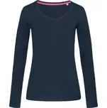 Stedman Tričko V-Neck T Claire LSL, dlouhý rukáv, dámské COT059720k4503-marina blue L Modrá marine