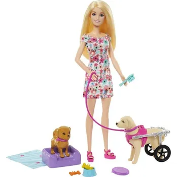 Hračka Panenka Barbie Panenka a pejsek s invalidním vozíčkem