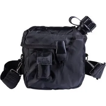 Láhev MIL-TEC Polní láhev s krytem a popruhem, černá