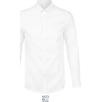 Pánská košile NEOBLU Košile Blaise Men, mikro keprová, dlouhý rukáv COT243182z1515-optic white 5XL Bílá optická