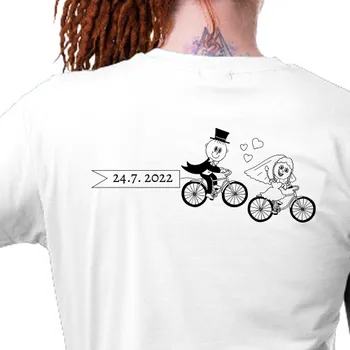 Tričko Svatební a rozlučková | Dámské svatební tričko Na kolech