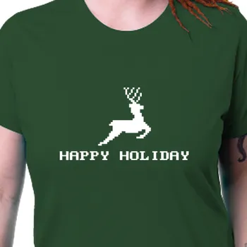 Dámské tričko Tričko Vánoce | Vánoční dámské triko Happy holiday