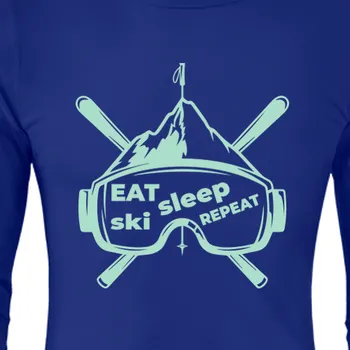 Pánské tričko Triko s dlouhým rukávem Sport | Lyžařské triko Eat, sleep