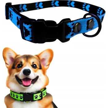 Obojek pro psa MATERIÁLOVÝ OBOJEK SE VZOREM TLAPEK PRO MALÉ A STŘEDNÍ PSY SLADKÝ XS - SHELBYPETS