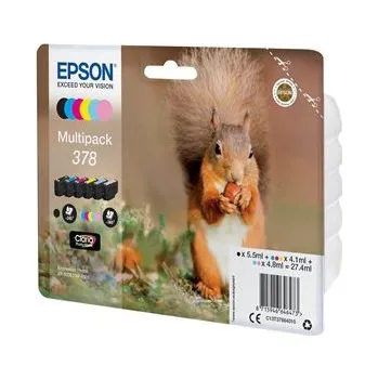 Epson 378 Multipack - 6-balení - černá, žlutá, azurová, purpurová, světlá fialová, světle azurová - originální - blistr s RF aku