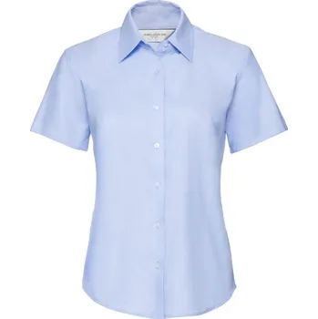 Pánská košile Russell Košile Oxford 933F, krátký rukáv, dámská COT11933F42015-oxford blue 5XL Modrá oxford