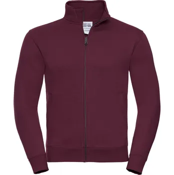 pracovní mikina Russell Mikina 267M Authentic na zip, pánská COT10267M37001-burgundy S Burgundová