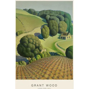 Plakát Plakát, Obraz - Young Corn (Vintage Landscape) - Grant Wood