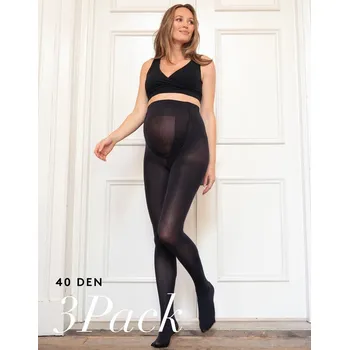 Těhotenské punčochy Seraphine Těhotenské punčocháče 40 DEN - černé 3PACK Velikost: 2XL