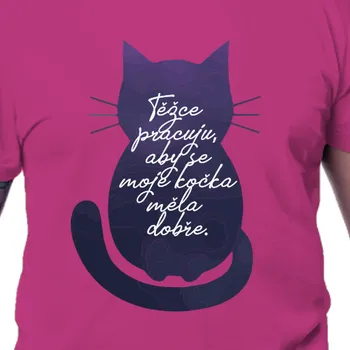 Pánské tričko Tričko Kočky | Tričko Těžce pracuju