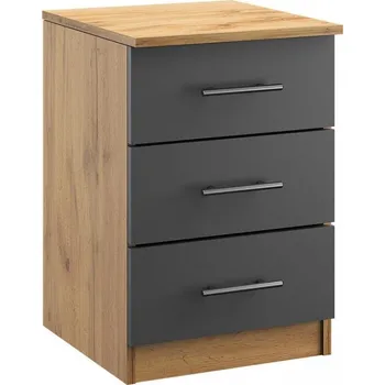 přebalovací pult a komoda Casarredo Komoda 3S OFFICE KIT dub apalačský/šedá