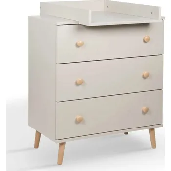 Komoda Tomi Komoda se 3 šuplíky na nožkách + nástavec - Kašmír/Buk