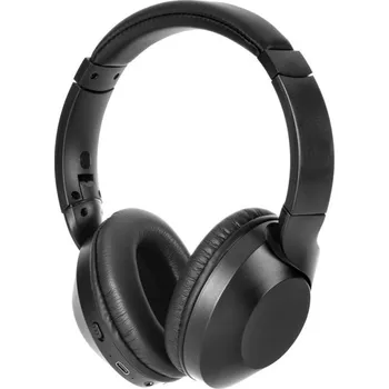 Sluchátka HENDRIX. Skládací bezdrátová sluchátka s 20h výdrží baterie ve recyklovaného ABS (100% rABS) - Černá