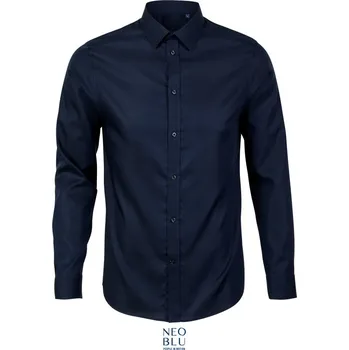 Pánská košile NEOBLU Košile Blaise Men, mikro keprová, dlouhý rukáv COT24318204605-night blue 2XL Modrá night