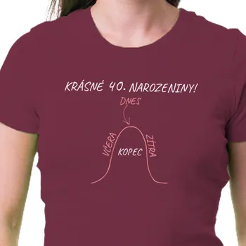 Dámské tričko Tričko K narozeninám | Dámské tričko Po čtyřicítce
