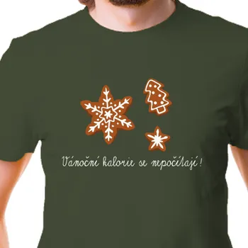 Pánské tričko Tričko Vtipná | Vtipné tričko Vánoční kalorie
