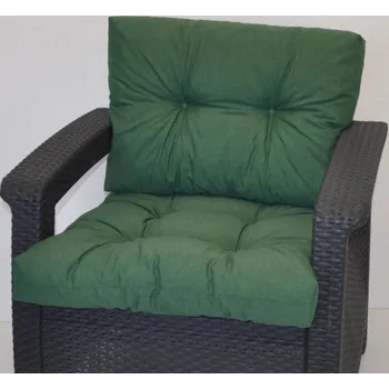 Axin Trading s.r.o. Polstr na křeslo z umělého ratanu - látka tmavě zelený melír