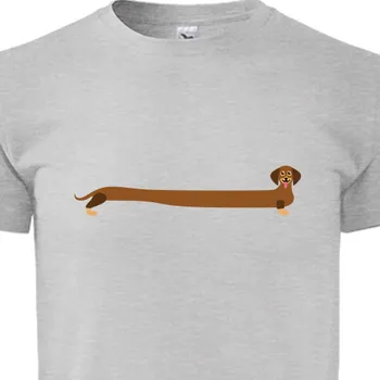 Pánské tričko Vyrobsitričko.cz Tričko s jezevčíkem Světle šedý melír L