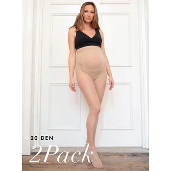 Těhotenské punčochy Seraphine Těhotenské punčocháče 20 DEN - světle tělové 2PACK Velikost: 2XL