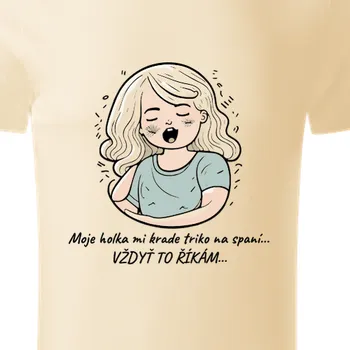 Organická trička Láska | Organické triko na spaní Moje holka