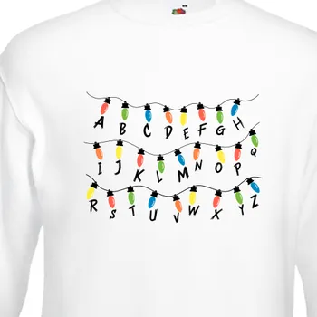 Pánská mikina Vyrobsitričko.cz Mikina Světýlka ze Stranger Things Bílá XXL