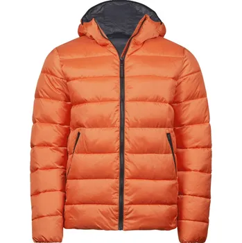 pracovní bunda TeeJays Bunda s kapucí TJ 9646, prošívaná, lehká COT189646za303-dusty orang L Oranžová dusty
