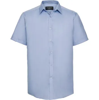 Russell Košile 963M, krátký rukáv COT11963M03703-light blue L Modrá světlá