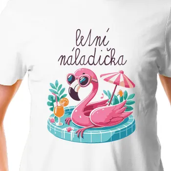 Tričko Párty | Triko s plameňákem v bazénu