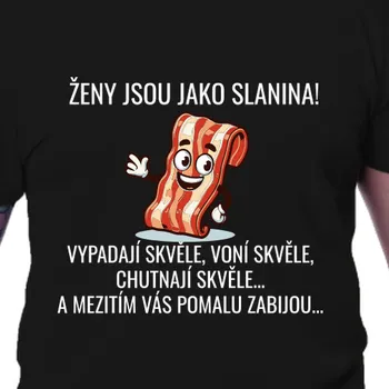 Pánské tričko Tričko Vtipná | Tričko Ženy jsou jako slanina...