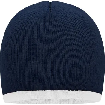 Pracovní přilba Myrtle Beach Čepice MB 7584 s kontrastním lemem, pletená COT03758496399-navy/white UNI Navy/bílá