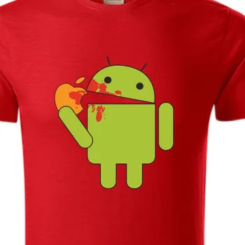 Pánské tričko Organická trička IT | Organické tričko Android eats Apple