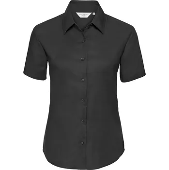 Pánská košile Russell Košile Oxford 933F, krátký rukáv, dámská COT11933F00216-black Černá 6XL