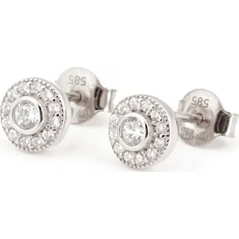 Náušnice Náušnice z bílého zlata pecičky se zirkony NA1693F + DÁREK ZDARMA