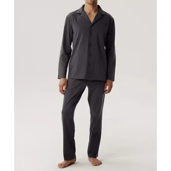 Pánská móda Pyžamo Atlantic BNMP-001 long/r S-2XL pánské pyžamo na zip tmavě modrá M