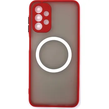 Silikonový kryt s magnetickým kroužkem pro Samsung Galaxy A13 4G - Červený