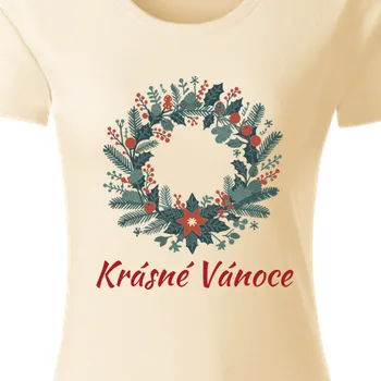 Dámské tričko Organická trička Vánoce | Dámské vánoční triko s vlastním textem