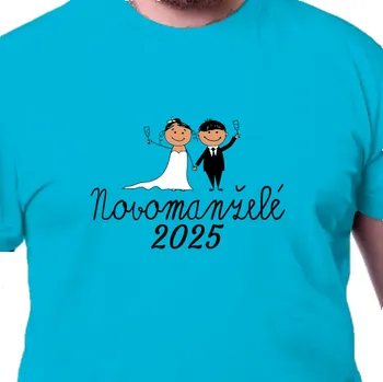 Pánské tričko Tričko Rozlučka se svobodou | Pánské tričko Novomanželé 2025