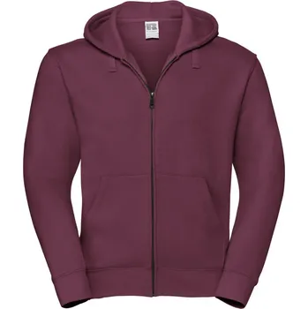 pracovní mikina Russell Mikina s kapucí 266M Authentic na zip, pánská COT10266M37003-burgundy L Burgundová