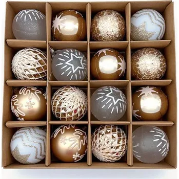 Velikonoční dekorace DECOLED Plastové ozdoby, prům. 6 cm, 16 ks, světlá