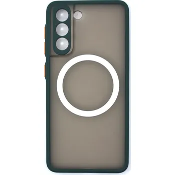 MagSafe silikonový kryt pro Samsung Galaxy S21 - Tmavě zelený