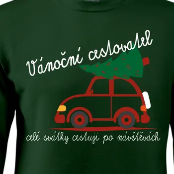 Pánská mikina Mikina Vtipná | Mikina Vánoční cestovatel