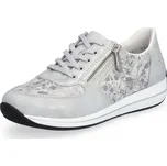 Dámské polobotky Rieker N1112-80 bílé šíře H stříbrná 39